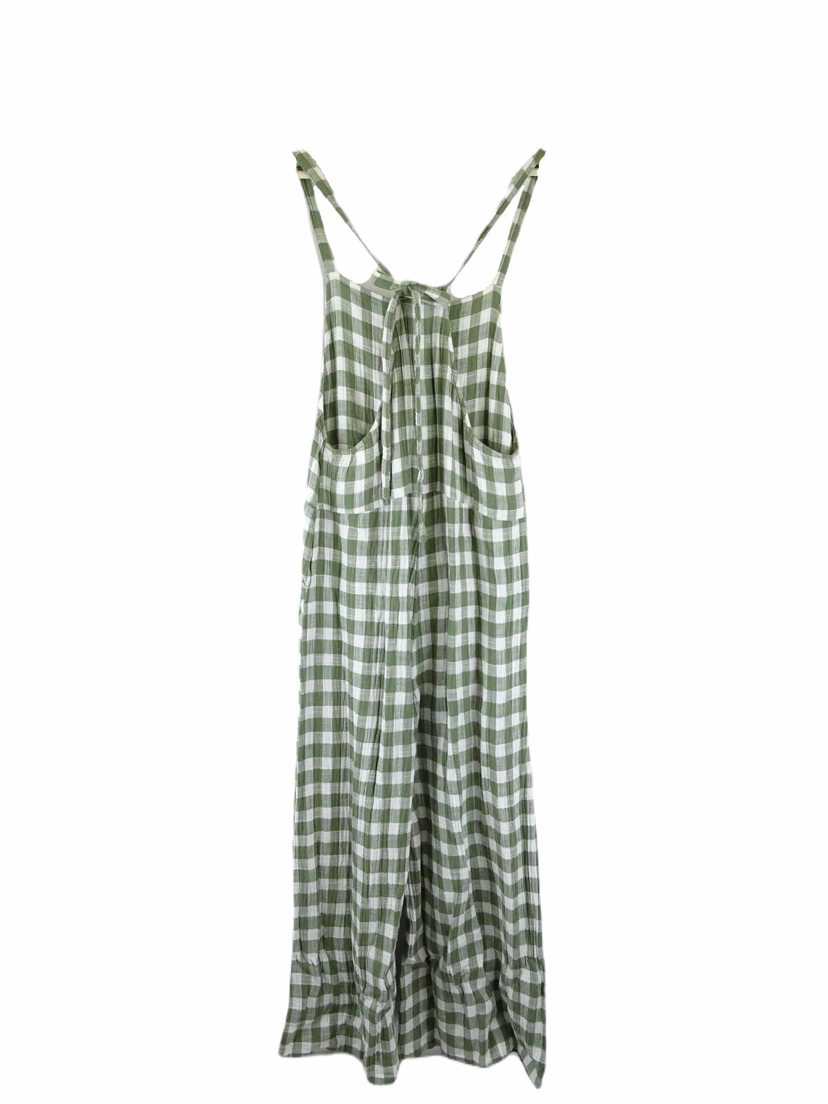 Ghanda Green and White Gingham Overalls M