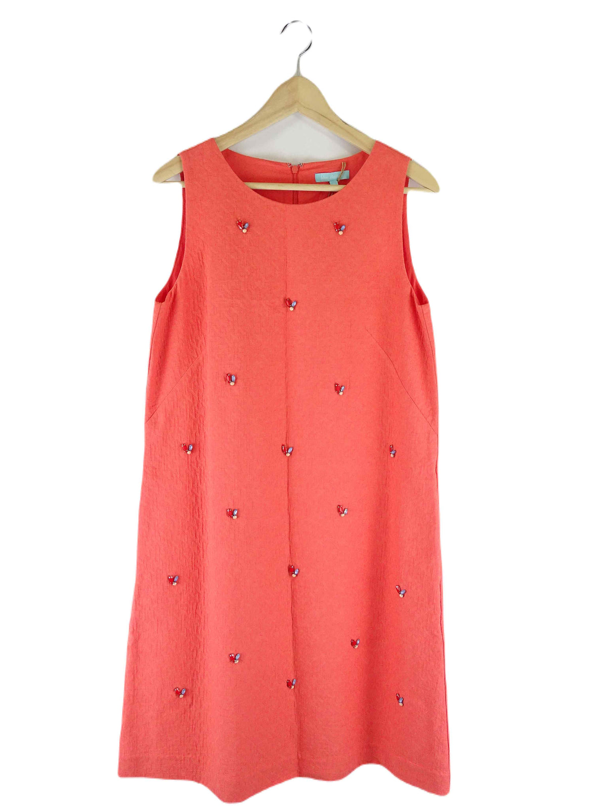 Blue Illusion Coral Sleeveless Shift Dress S