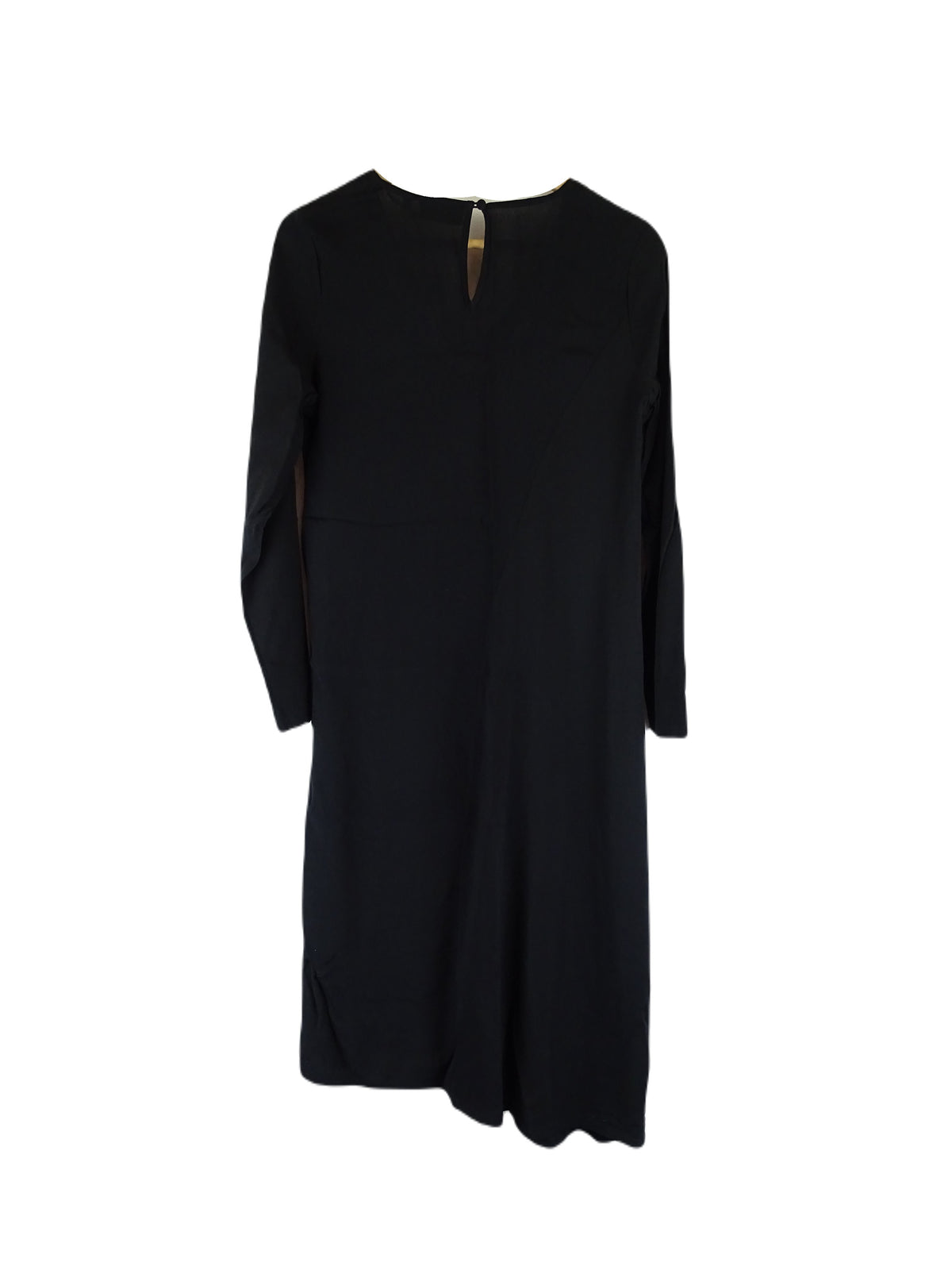 Blue Illusion Black Long Sleeve Midi Dress S