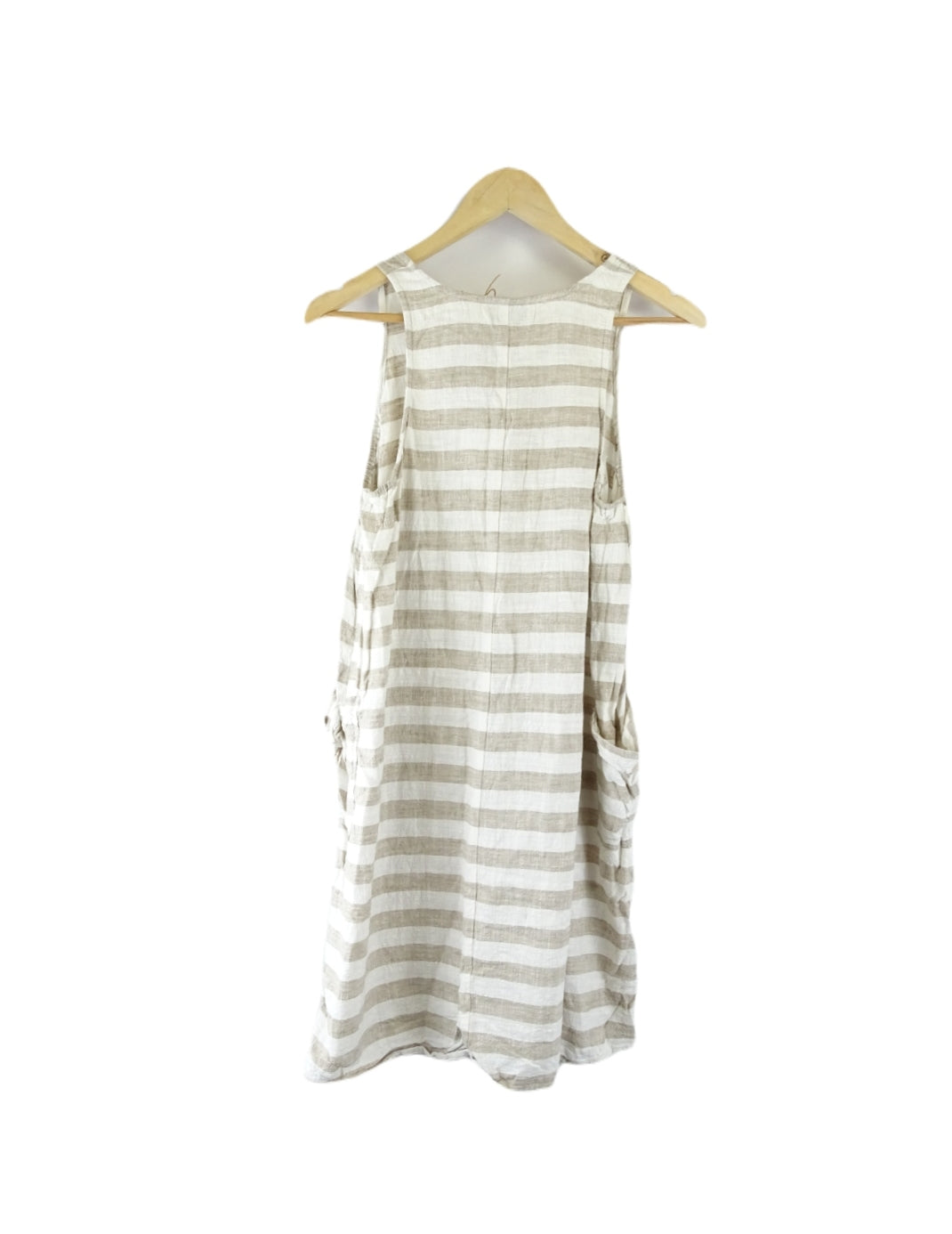 Eb &amp; Ive Beige striped Dress S/M