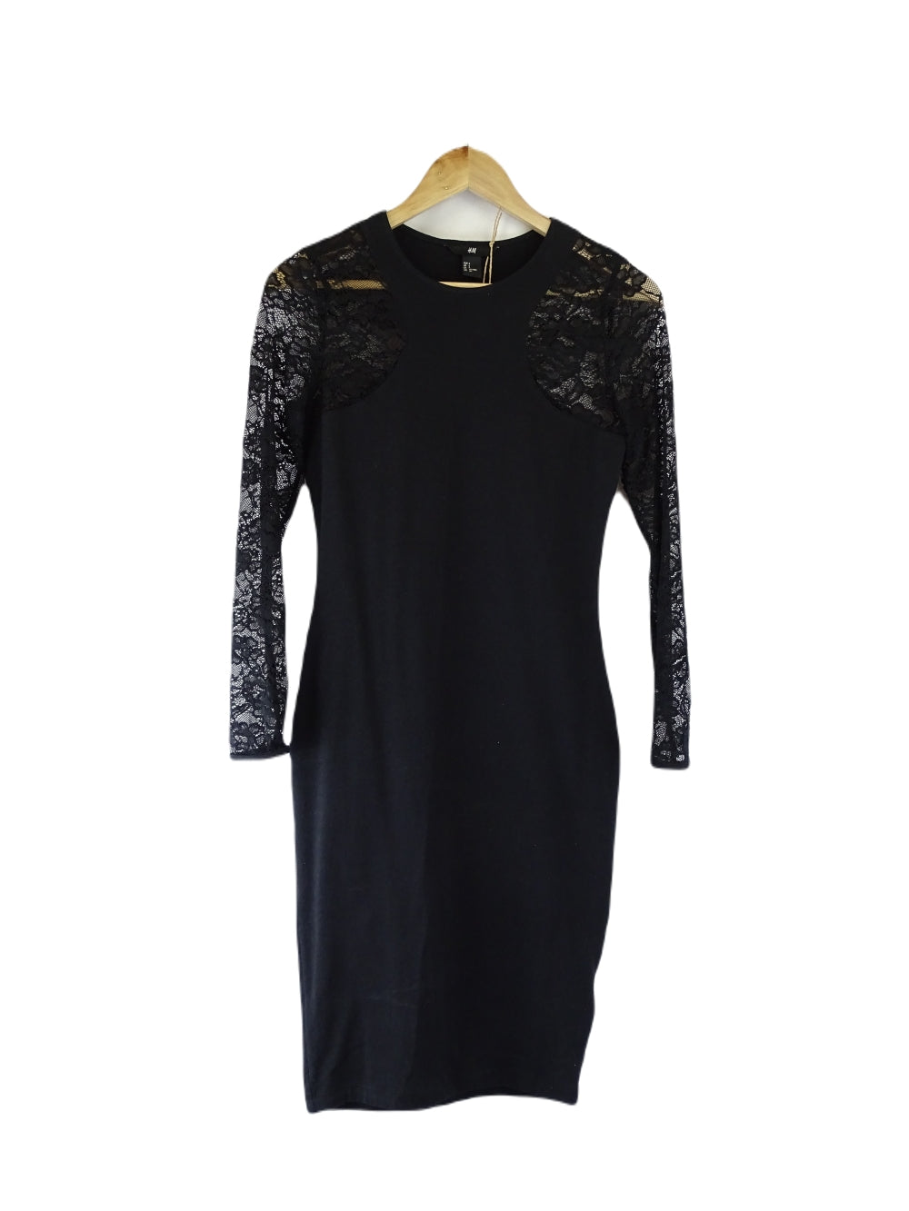 H &amp; M Black With Lace Dress S