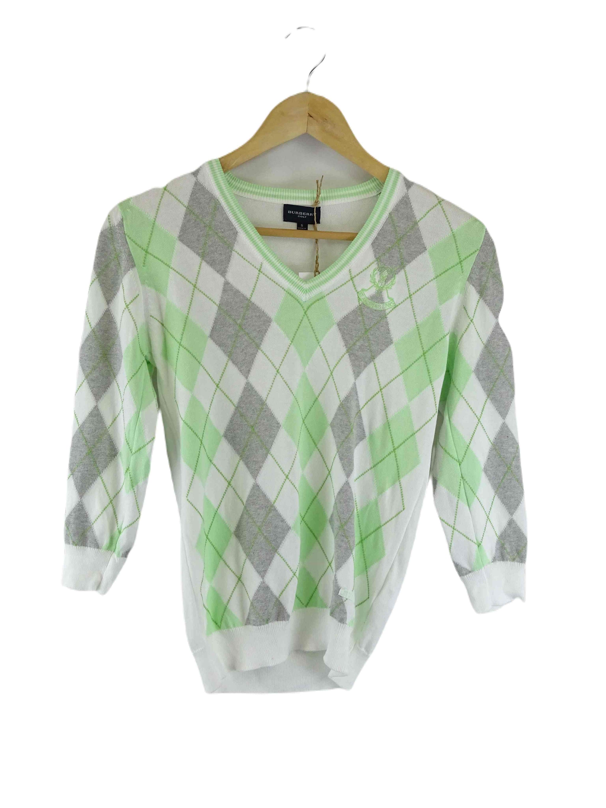 Burberry Golf Green And Grey Jumper S Reluv Clothing Australia