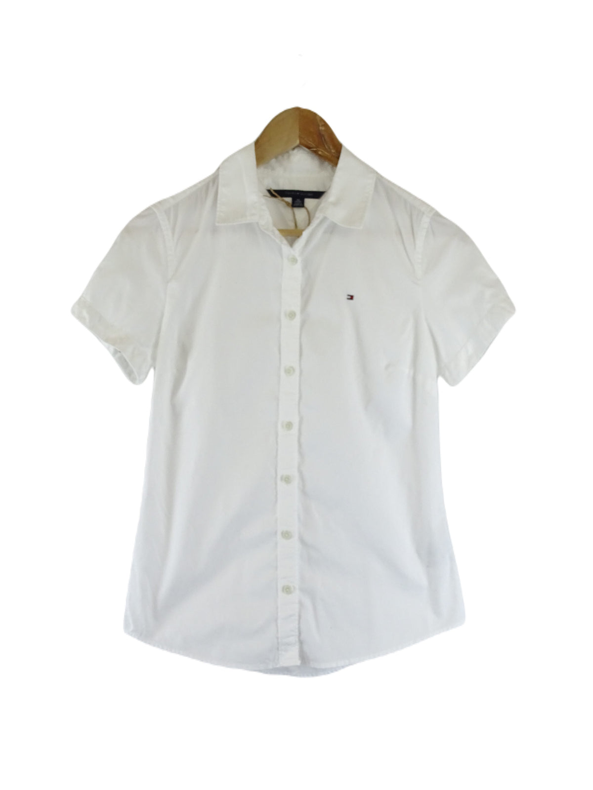 Tommy Hilfiger White Button Down Short Sleeve Shirt XS