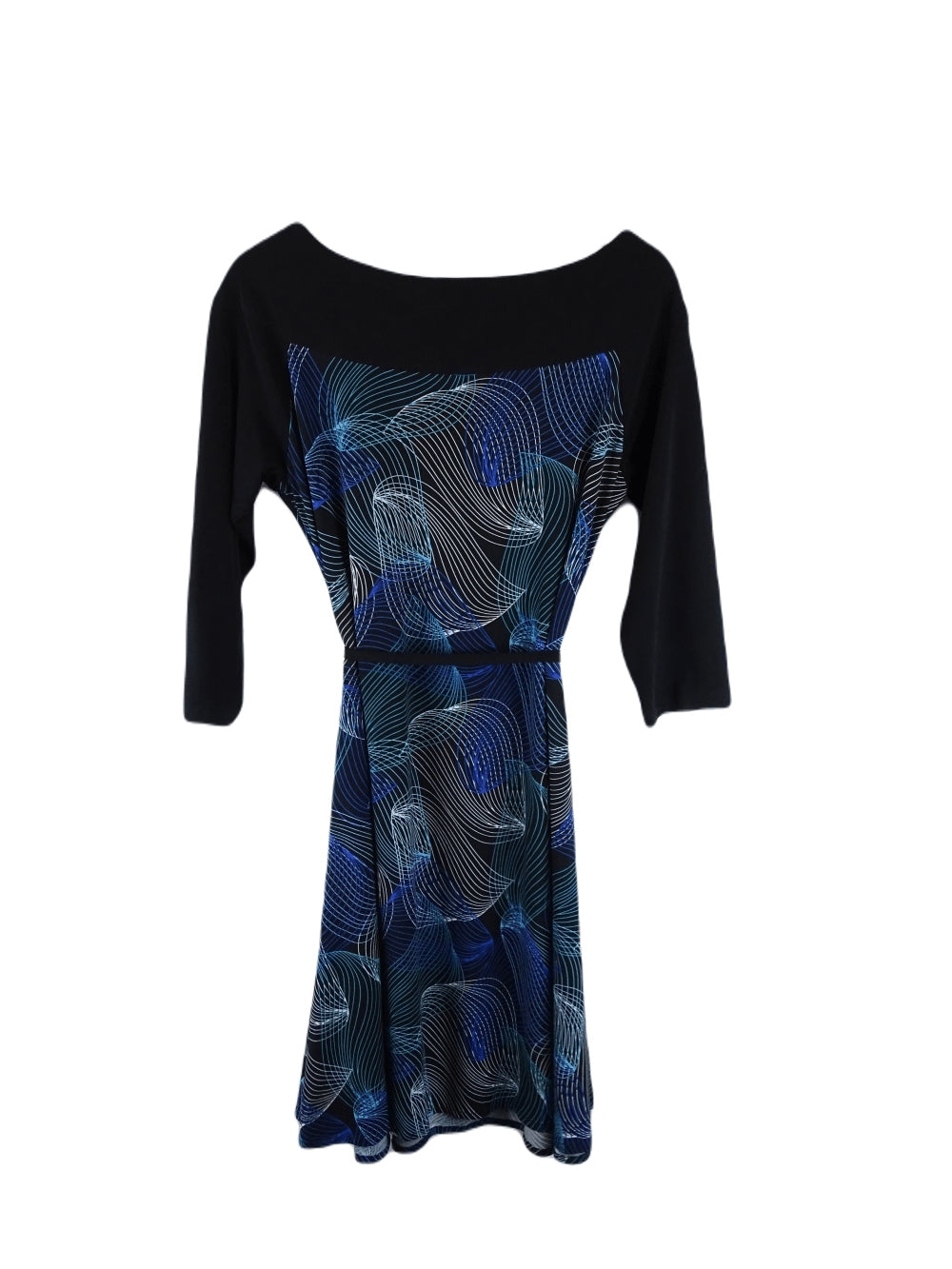 Sacha Drake Black And Blue Patterned Dress 16