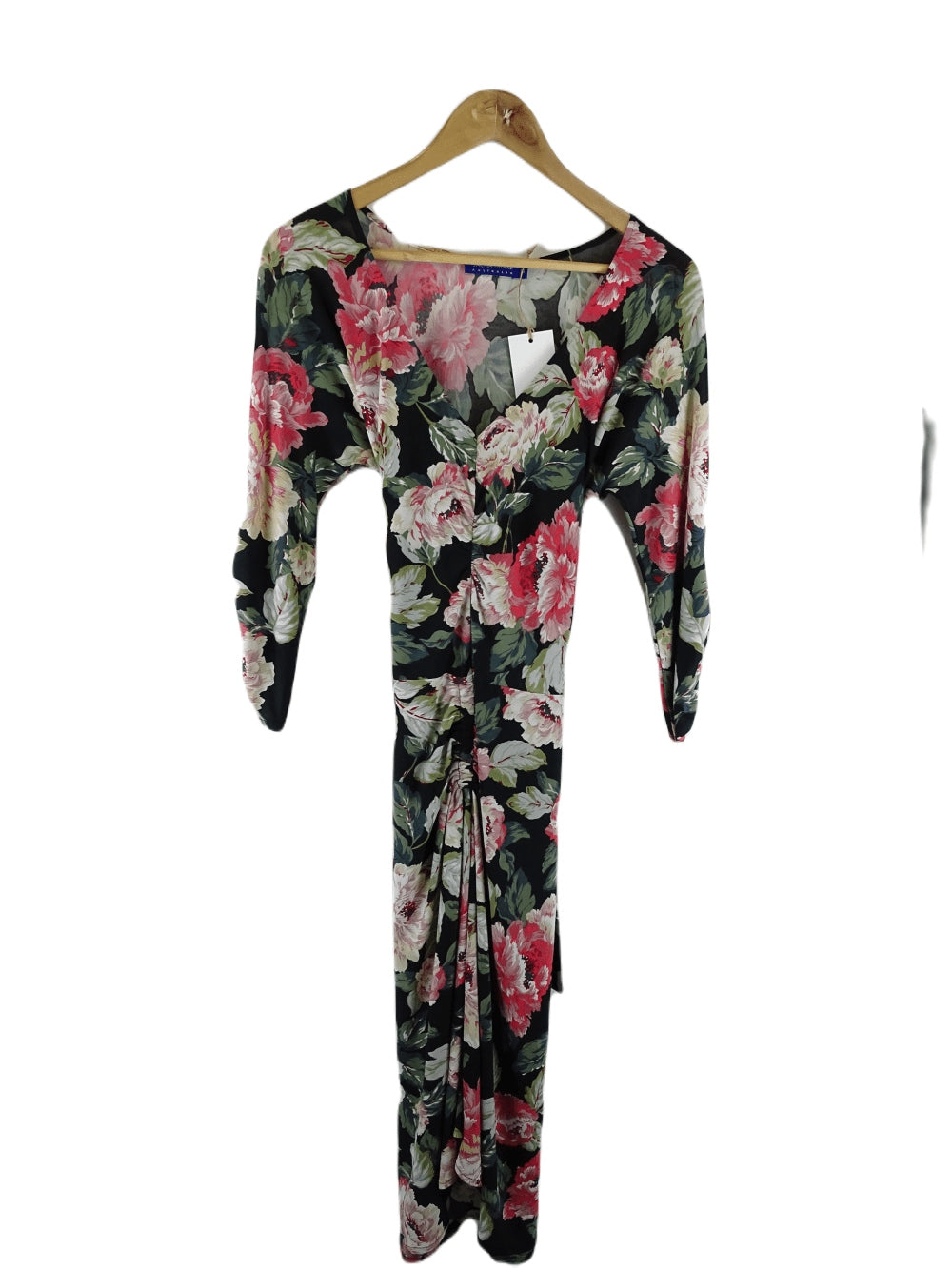 Sacha Drake Black and Floral Midi Dress 16