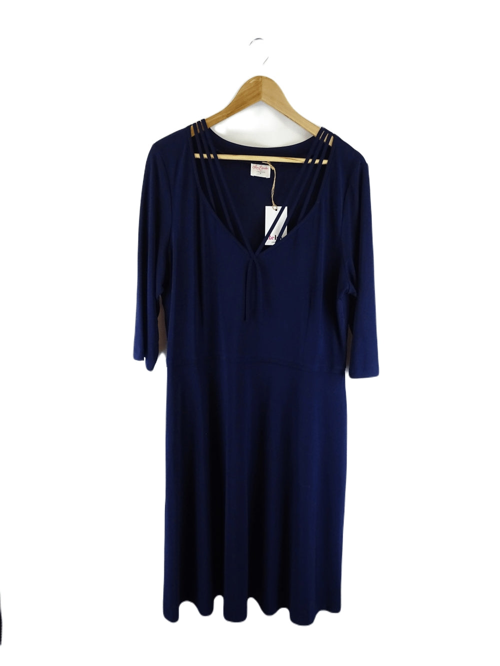 Leona Edmiston Navy Long Sleeve Midi Dress 6