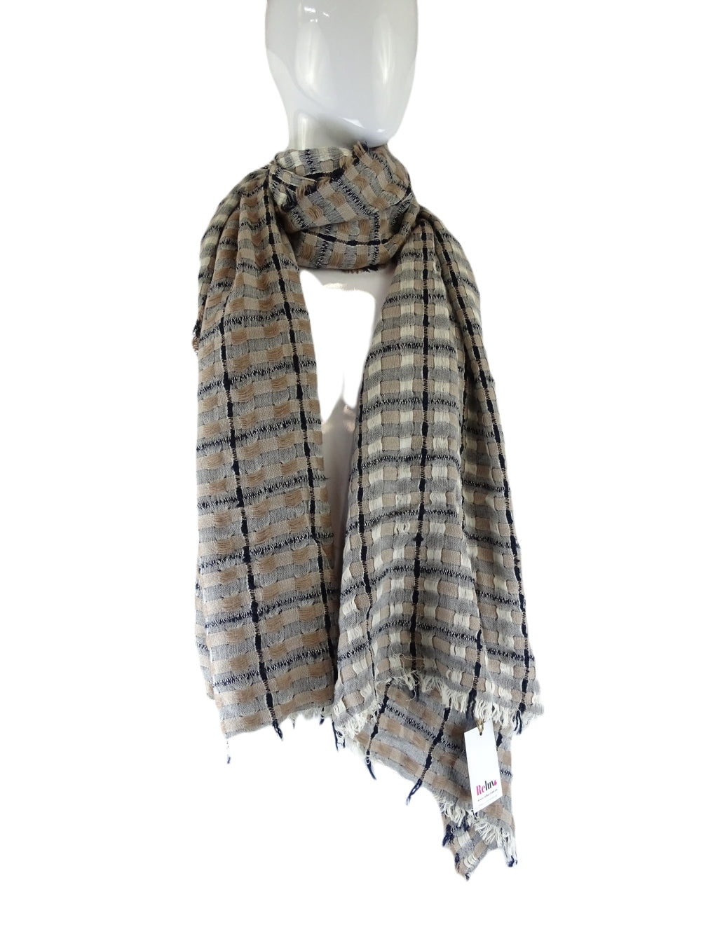 Seed Heritage Woven Brown Scarf