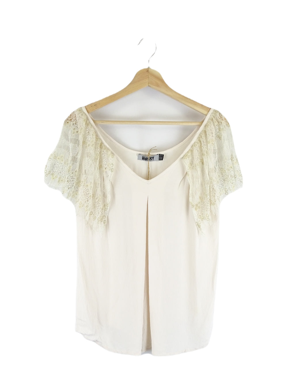 Hussy Cream And Gold Lace Top 6