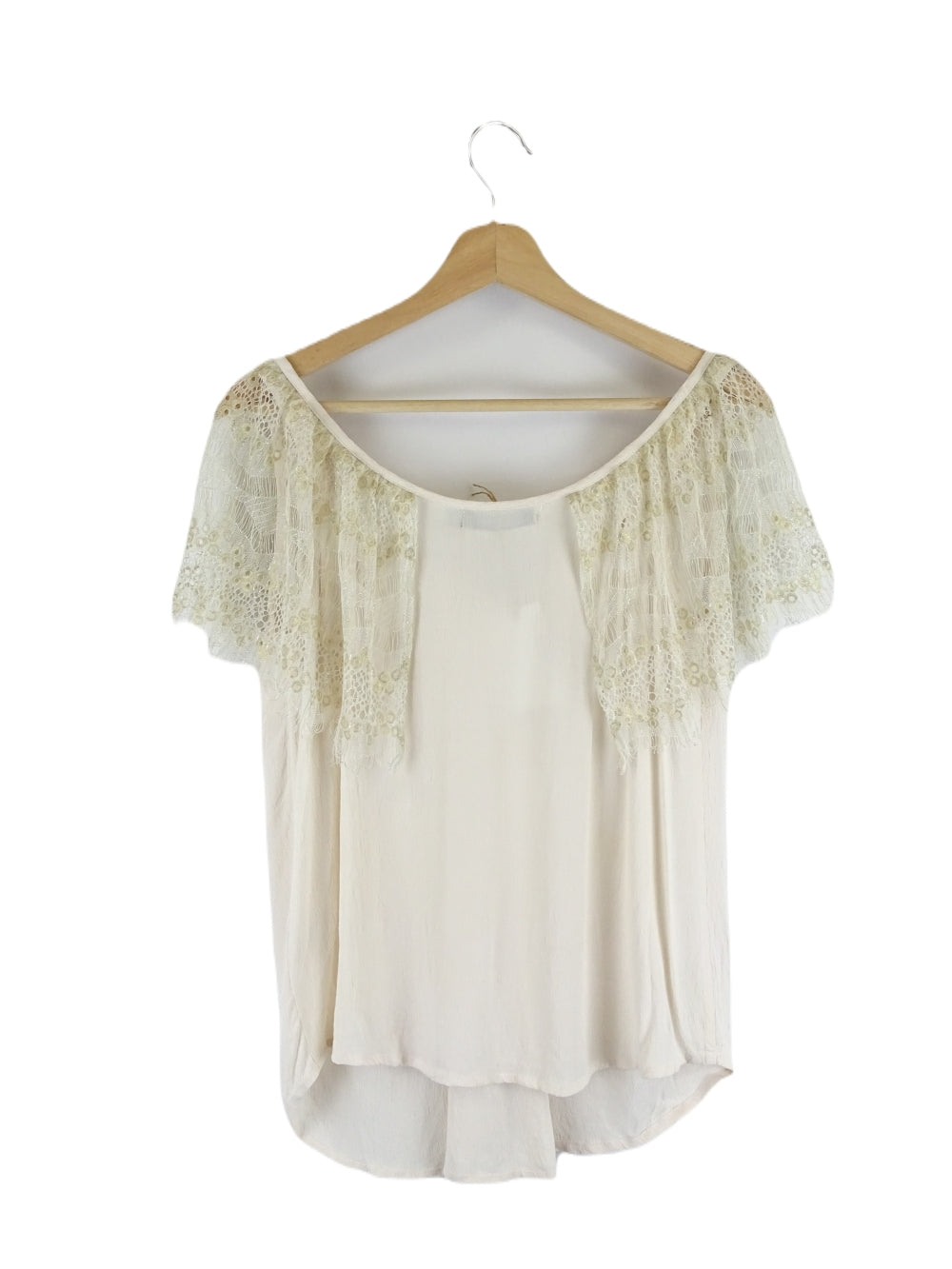 Hussy Cream And Gold Lace Top 6