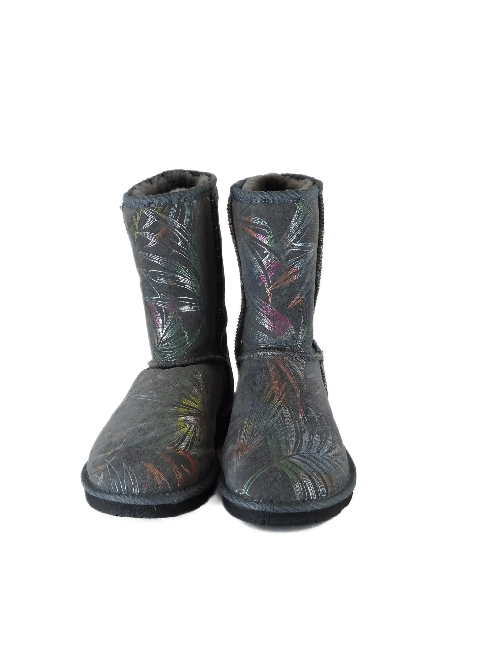 Koalabi Grey Metallic Pattern Ugg Boots 8