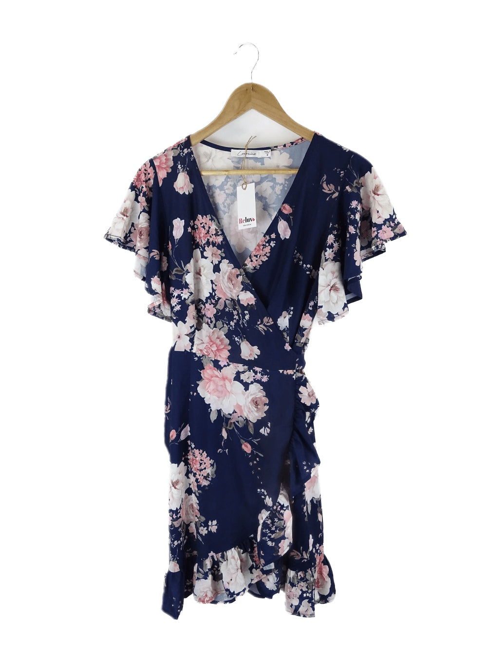 Lorraine Navy Floral Wrap Dress 8