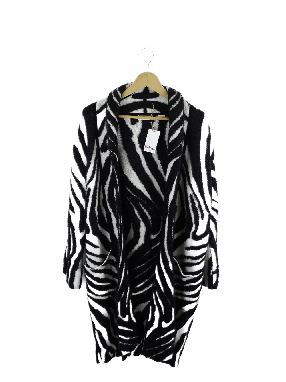 Sass &amp; Bide Black And White Zebra Print Long Cardigan