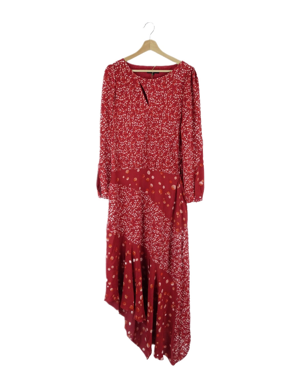 Saba Red Spotted Silk Dress 12