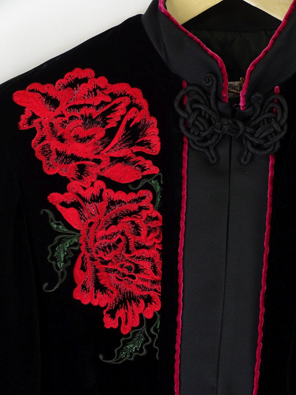 Lisa Ho Black Vintage Oriental Velvet Jacket 12