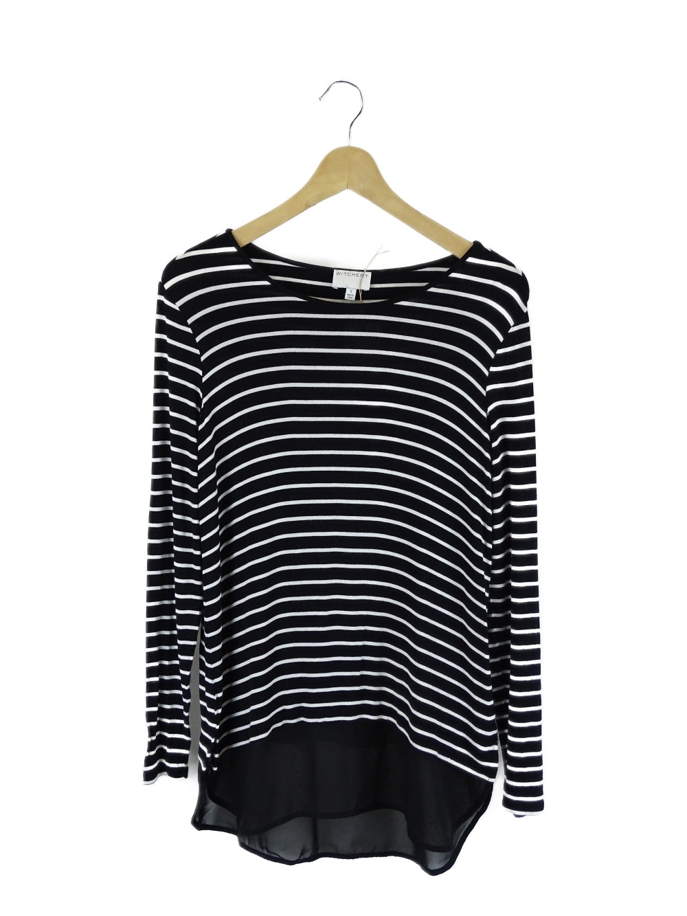 Witchery Black And White Long-Sleeve Top S