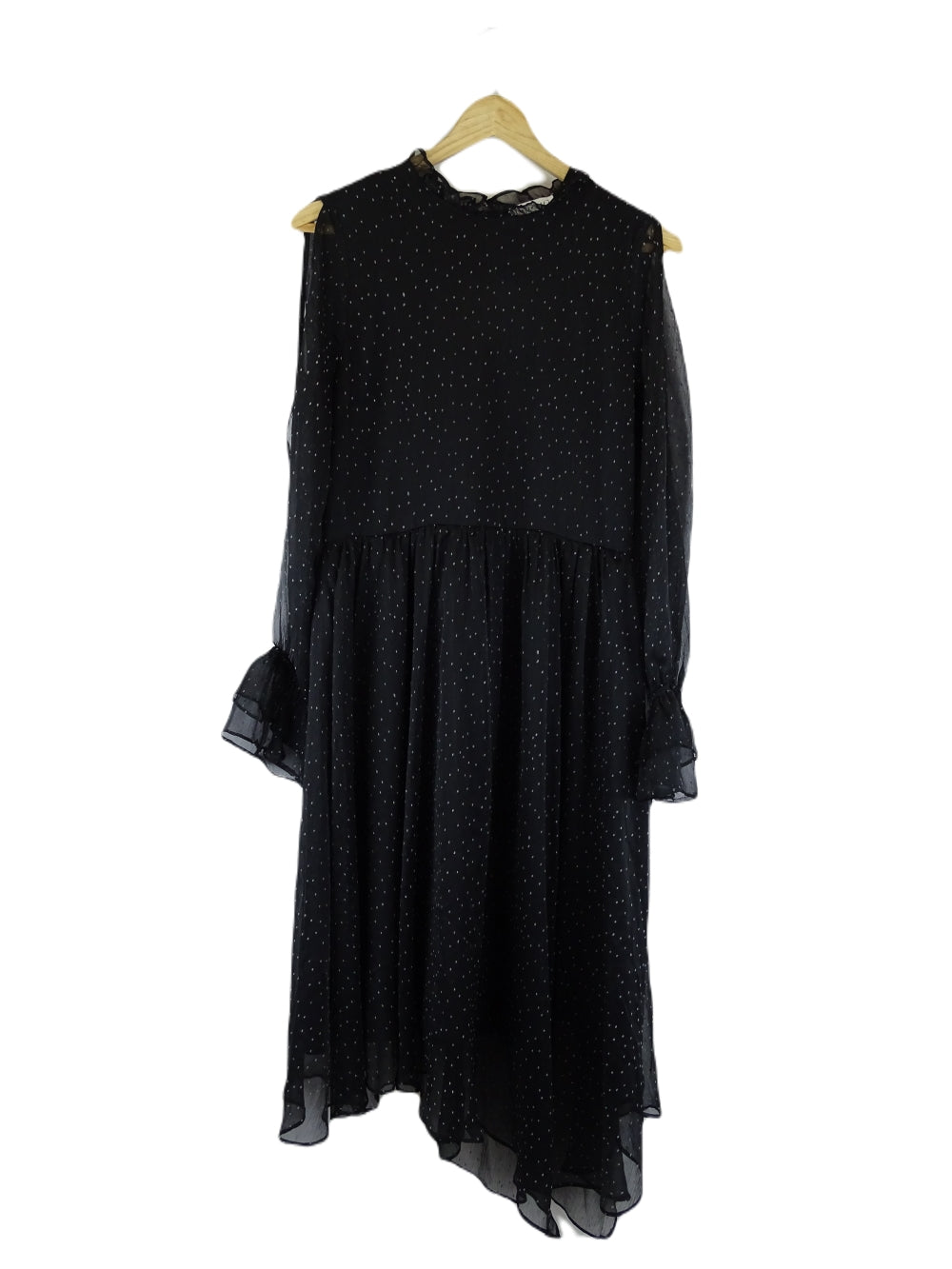 Warehouse Black Long Sleeve Open Shoulder Dress 12