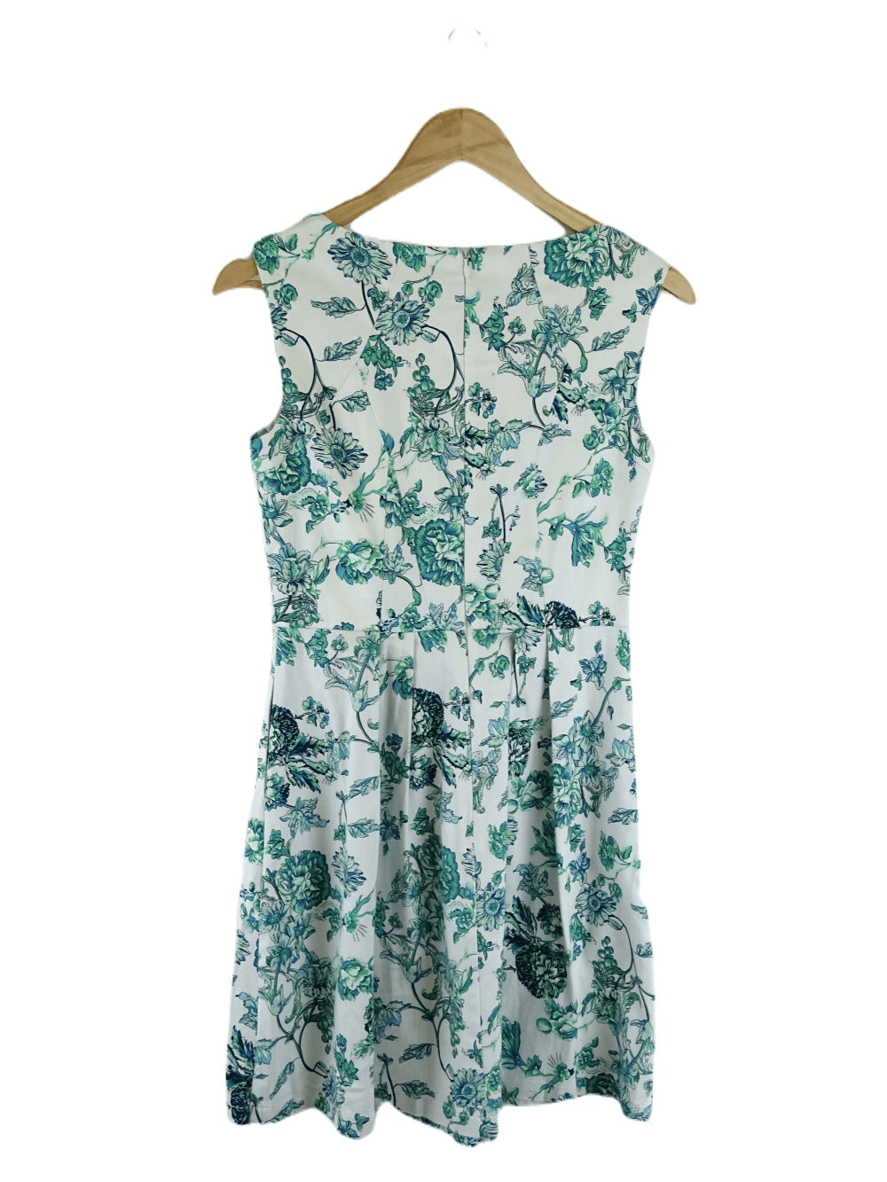 Portmans White and Green Floral Mini Dress 8