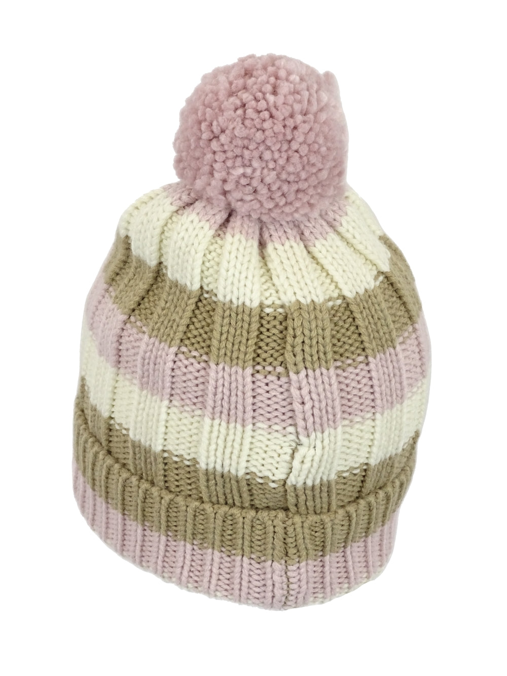 French Connection Pink And Brown Beanie OSFA