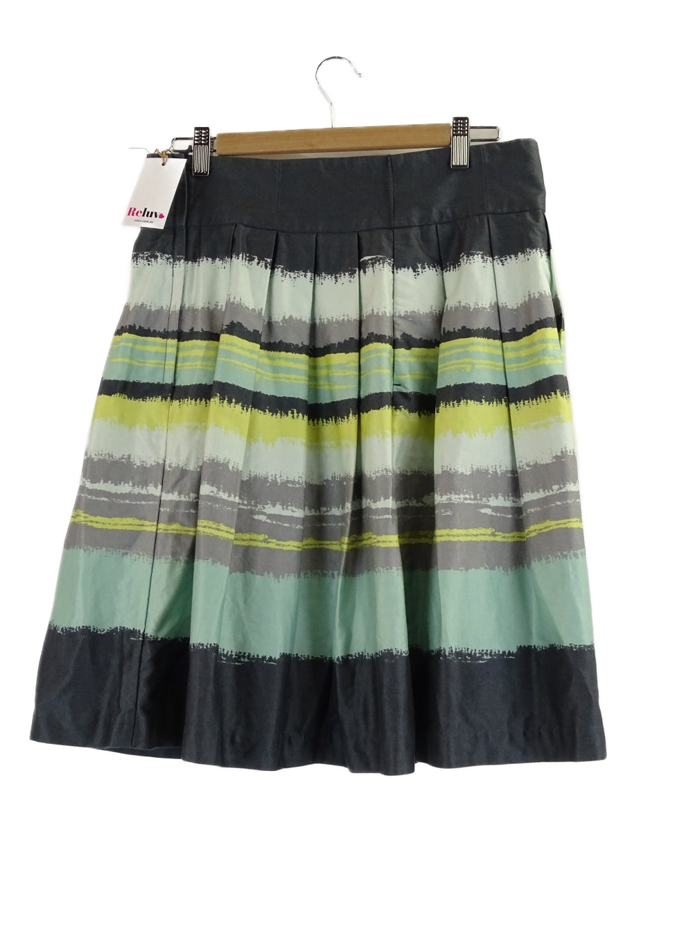 H&amp;M Blue and Green Striped Skirt 12