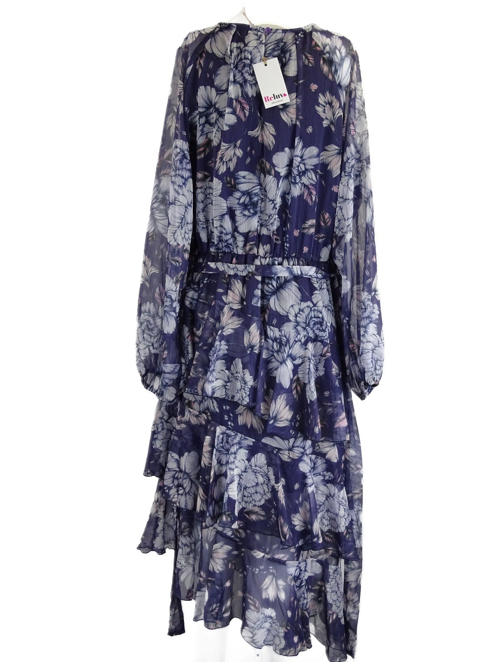 Atmos &amp; Here Blue Floral Chiffon Maxi Dress 14