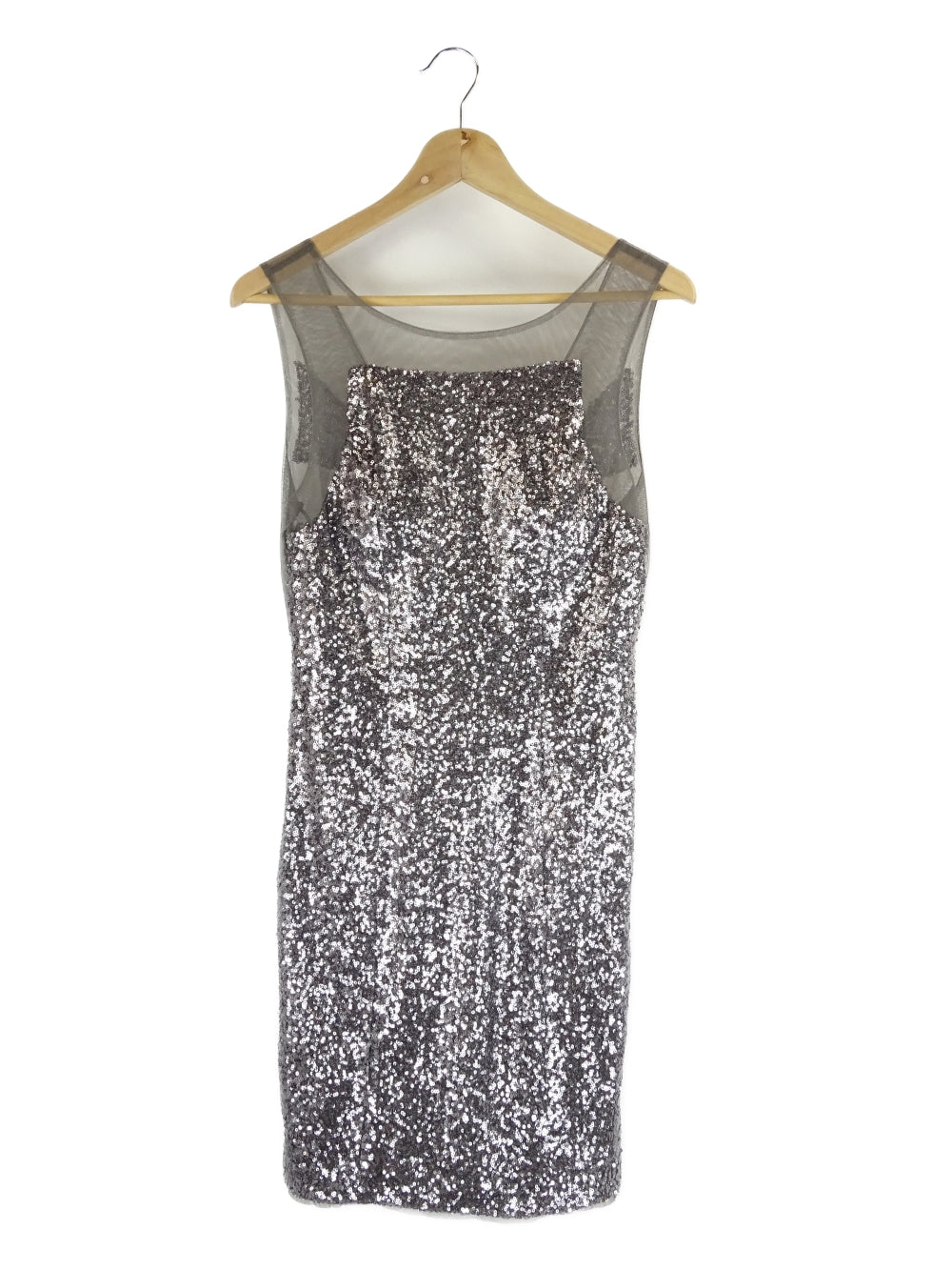 Bariano Silver Sequin Dress 12