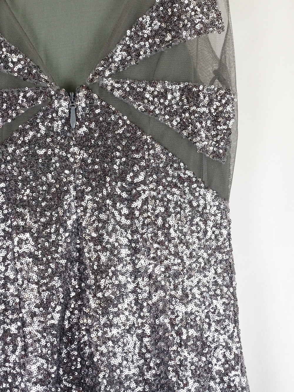 Bariano Silver Sequin Dress 12