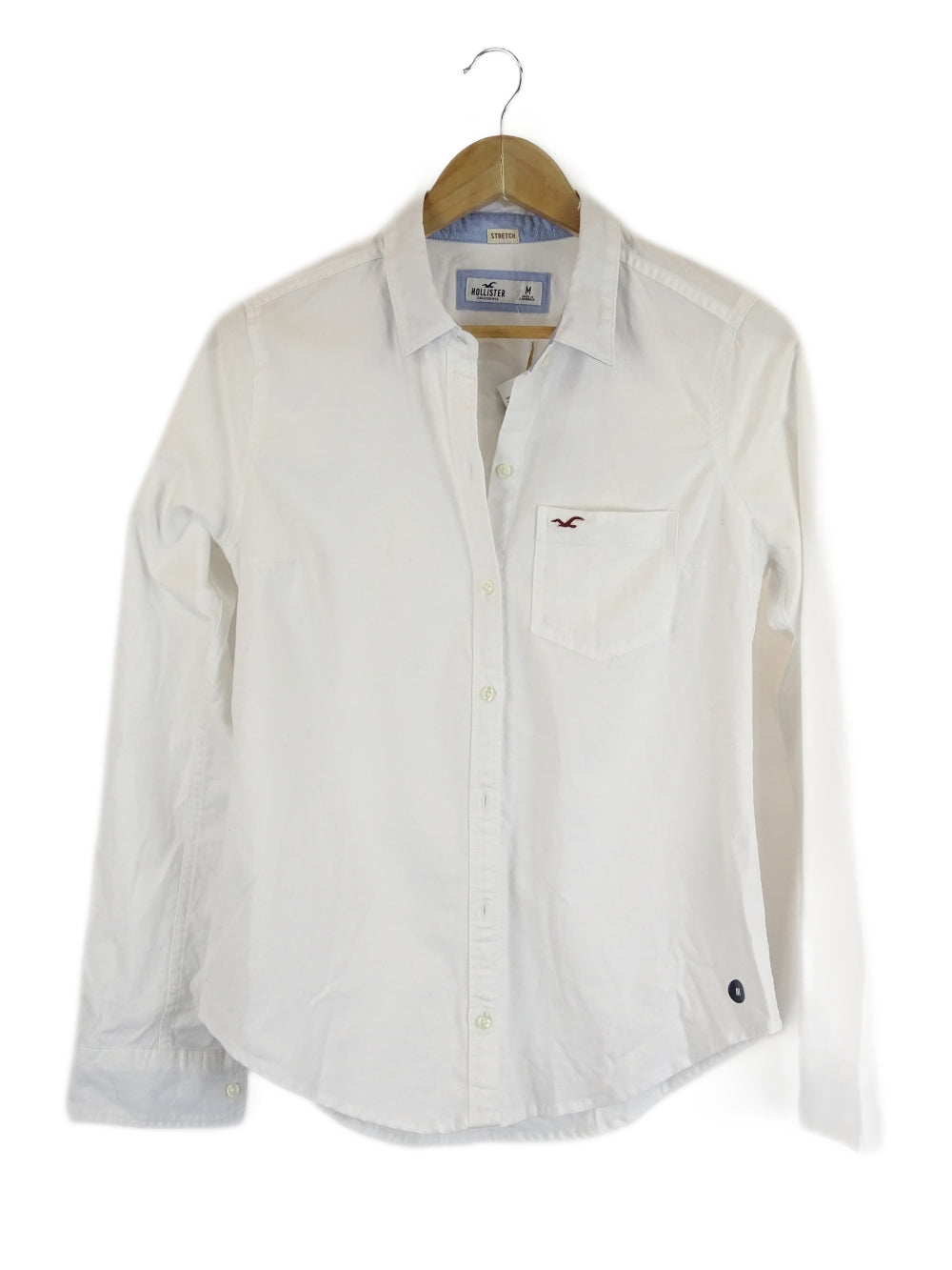 Hollister White Button Down Shirt M
