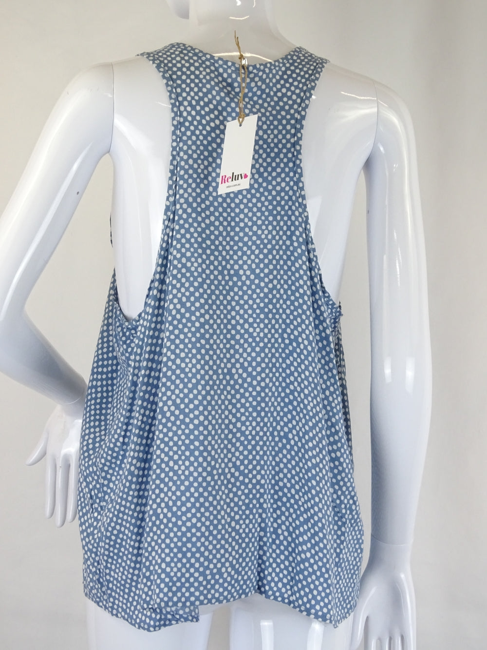 Maisie Blue And White Polka Dot Top L