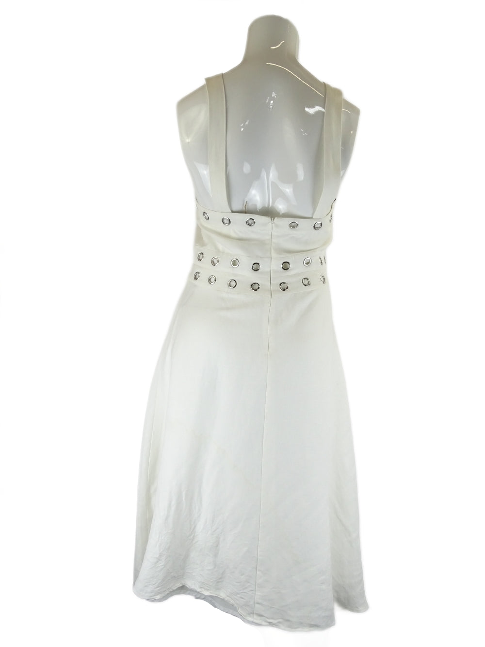 Wayne Cooper White Halter Neck Eyelet Dress 12