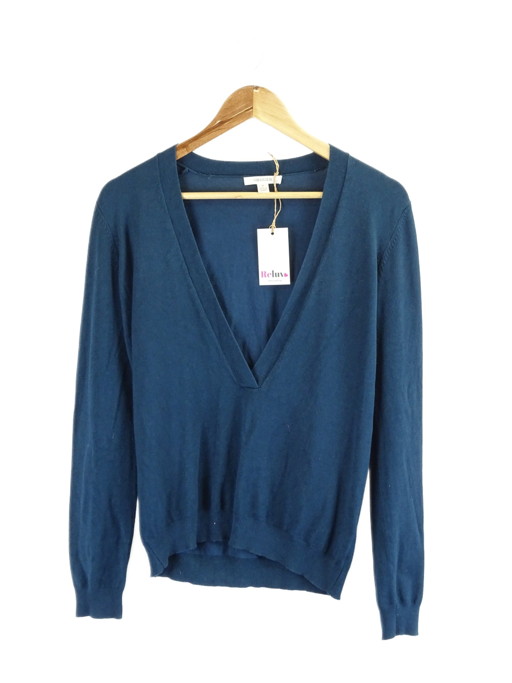 Sussan Blue V Neck Knit Jumper M