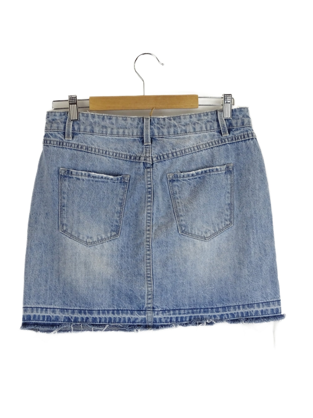 Just Jeans Blue Denim Mini Skirt with Frayed Hem 10