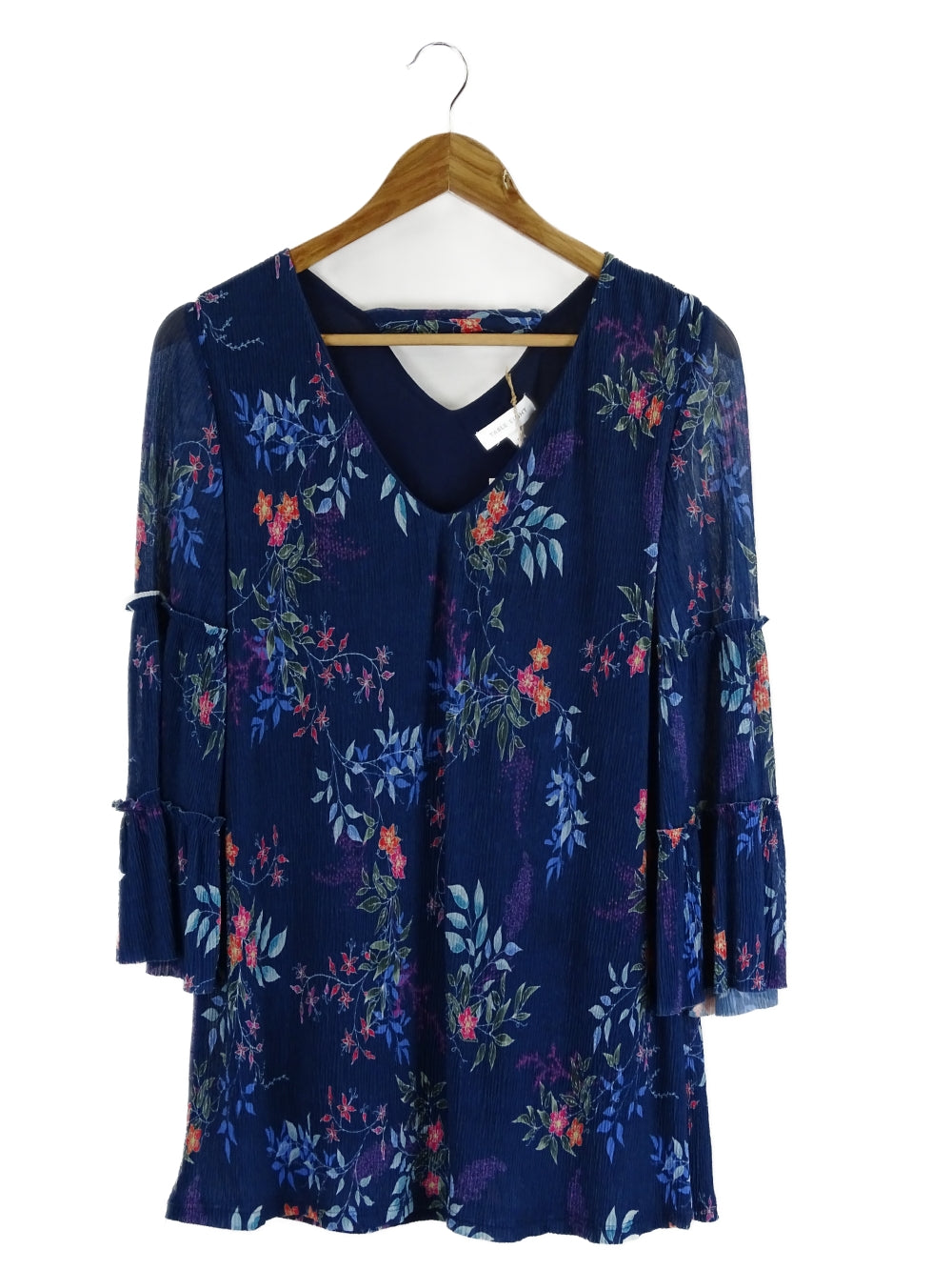 Table Eight Blue Floral Blouse S