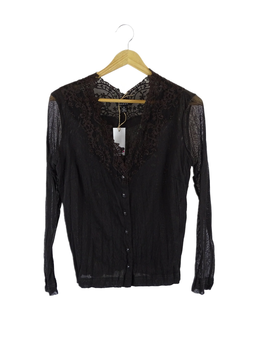 Verge Brown Lace Top M