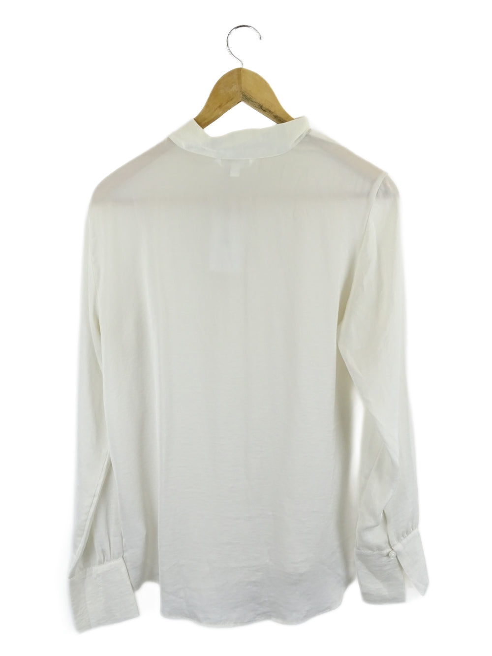 Uniqlo White Bow Button Down Top S