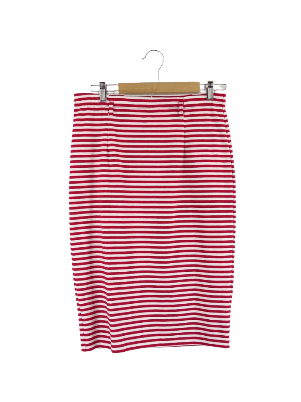 Peter Morrissey Red and White Striped Midi Skirt 12