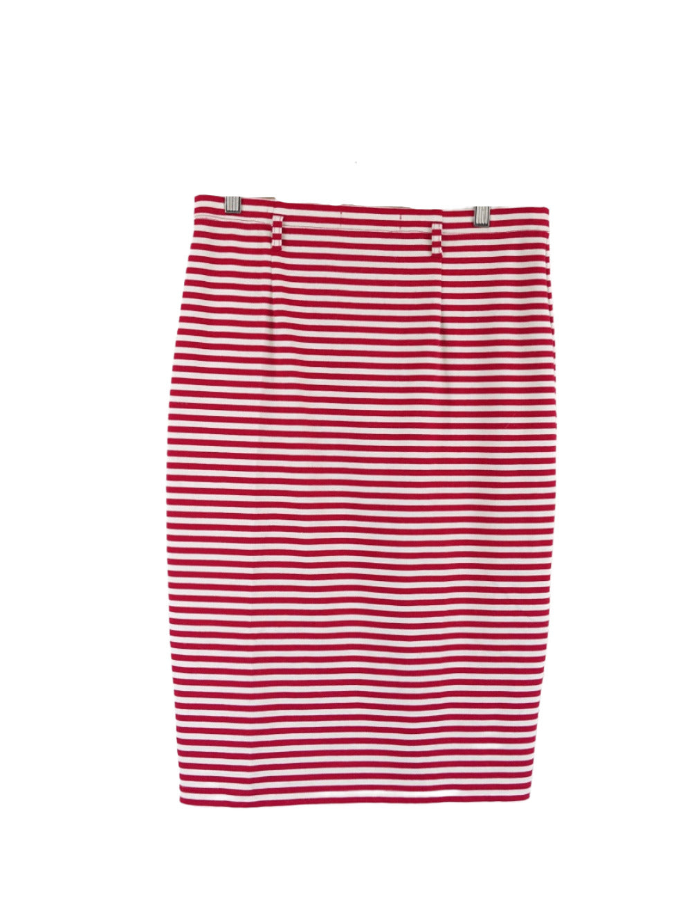 Peter Morrissey Red and White Striped Midi Skirt 12