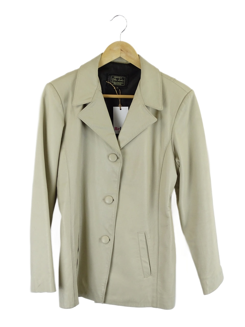 Golden Leather Taupe Leather Blazer 12