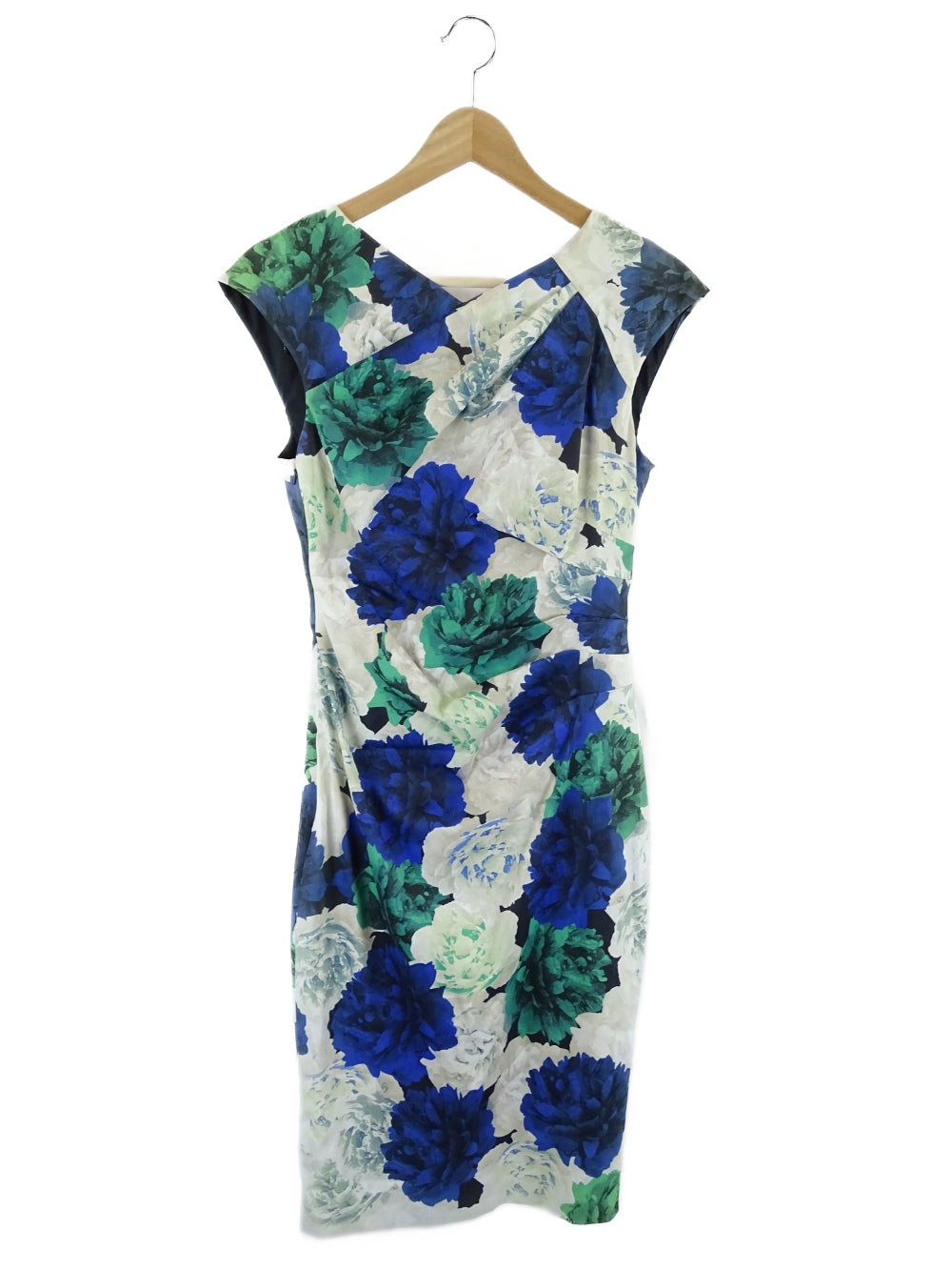 Karen Millen Blue and Green Floral Midi Dress 12