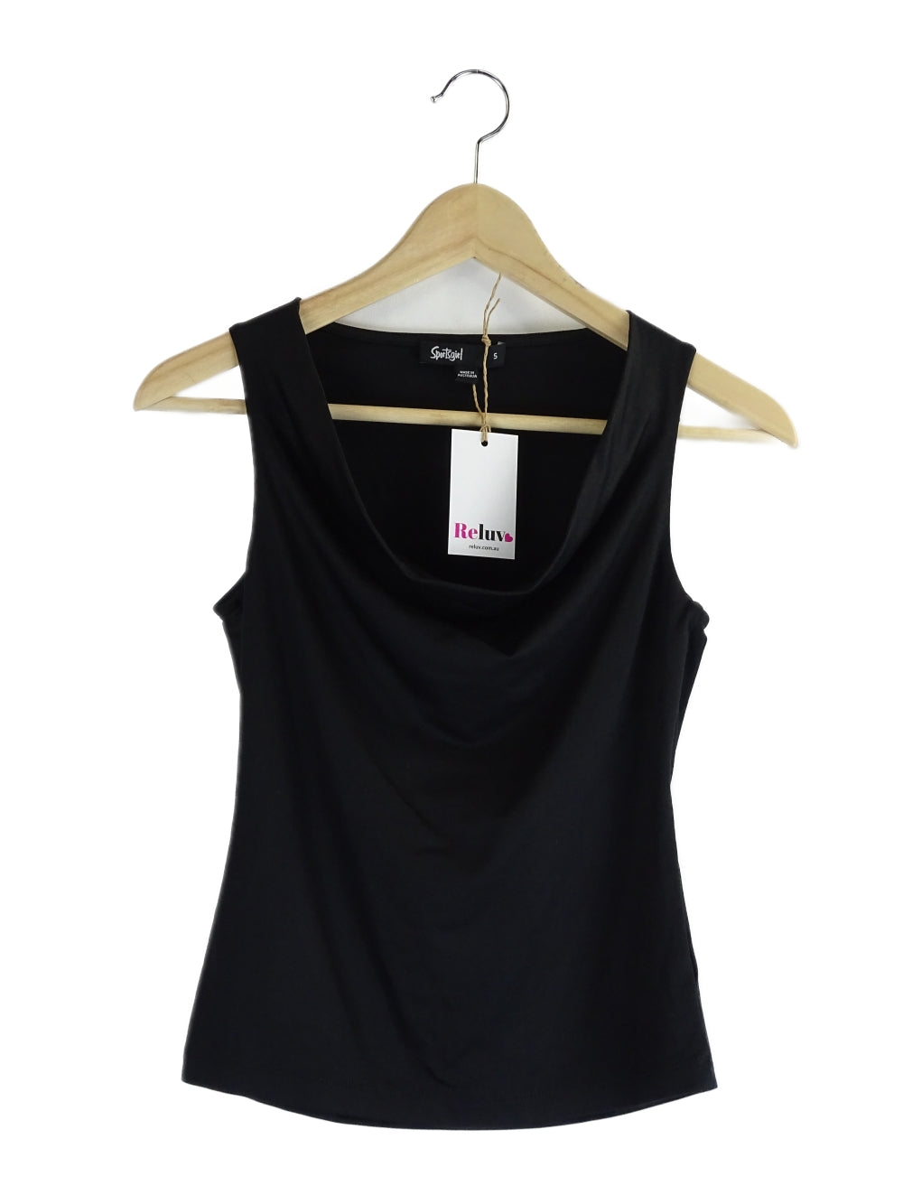 Sportsgirl Cowl Neck Black Sleeveless Top S