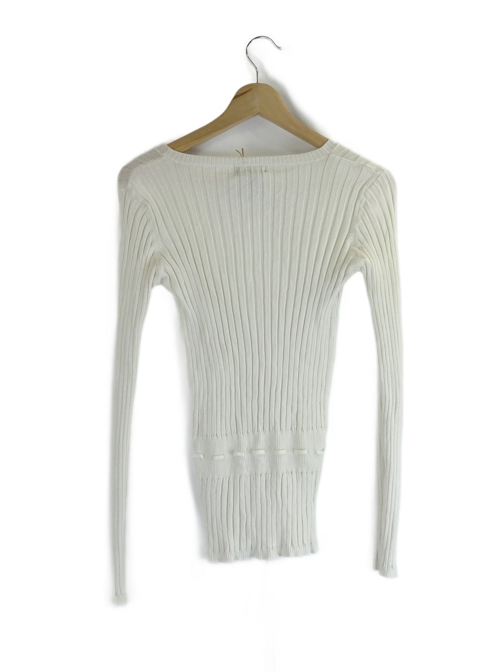 Emerge White Rib Knit Cardigan M