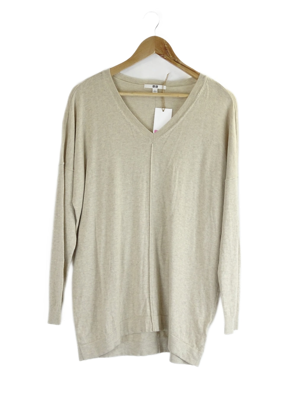 Uniqlo Beige V Neck Jumper L