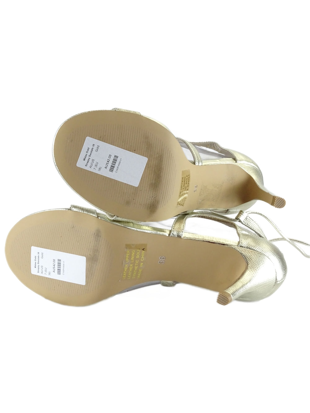 Midas Gold Strappy Sandals 38