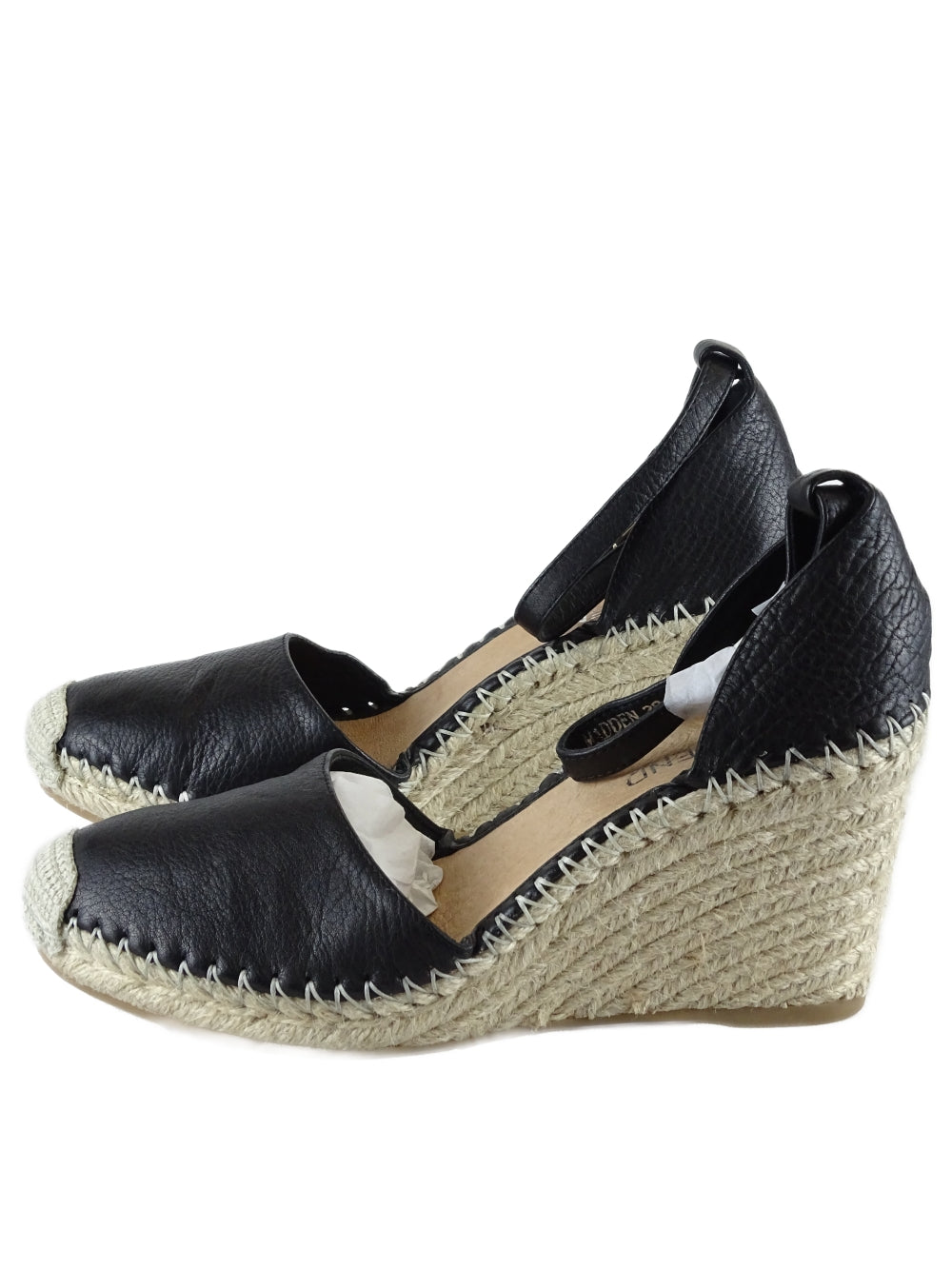 Top End Black Espadrille Wedges 38