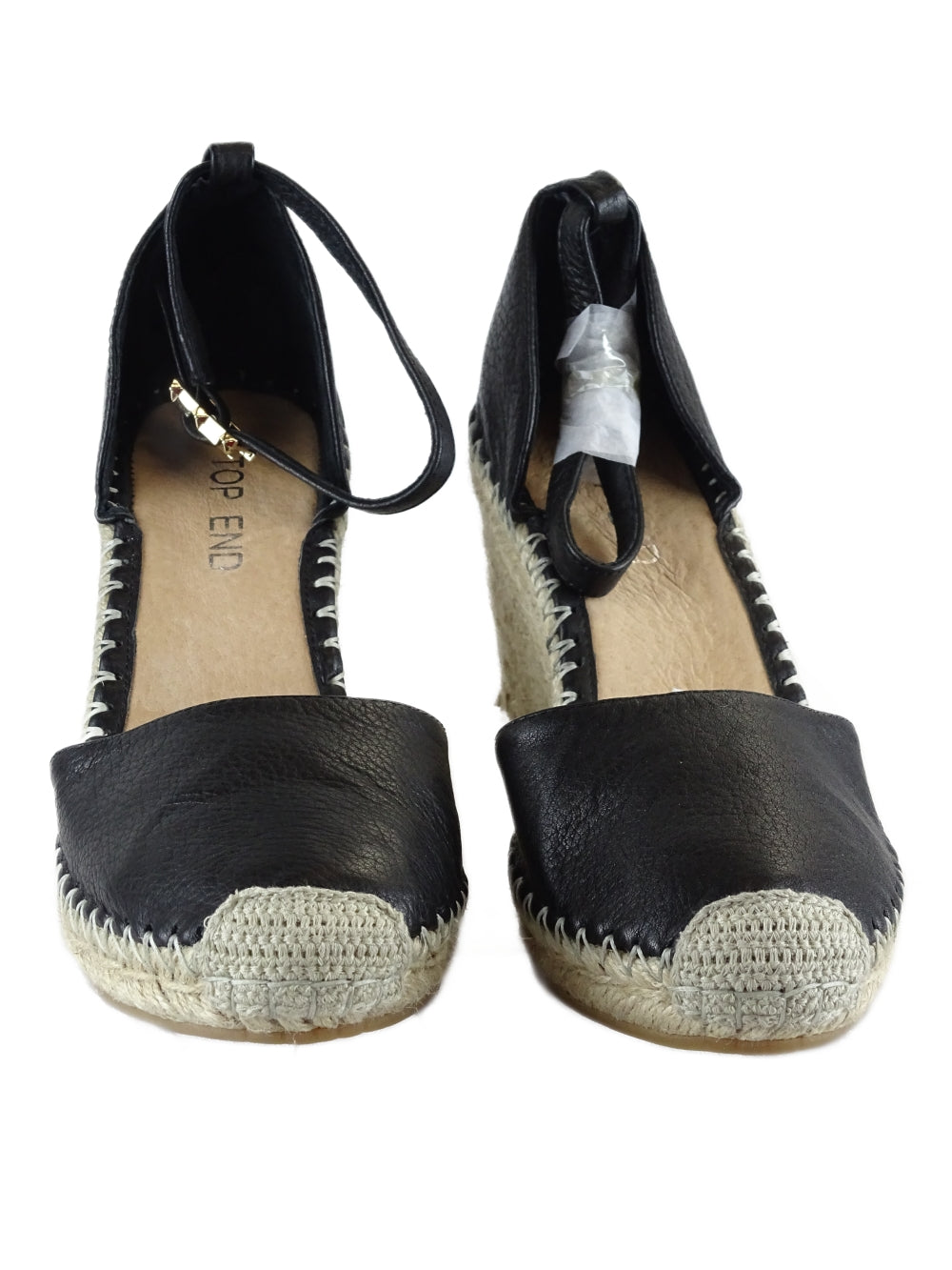 Top End Black Espadrille Wedges 38