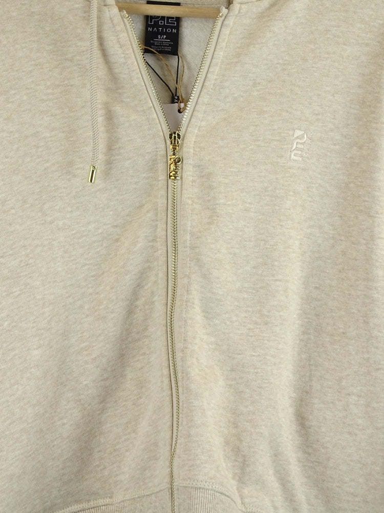 P.E Nation Beige Zip Up Jumper S