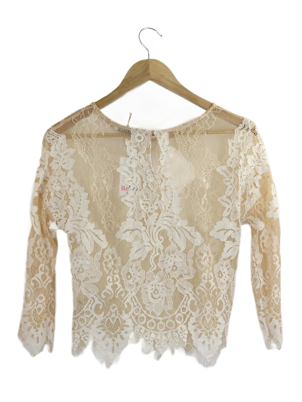 Zara Peach Lace Longsleeve Top S