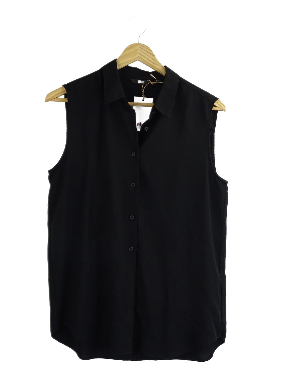 Uniqlo Black Button Down Singlet Top M