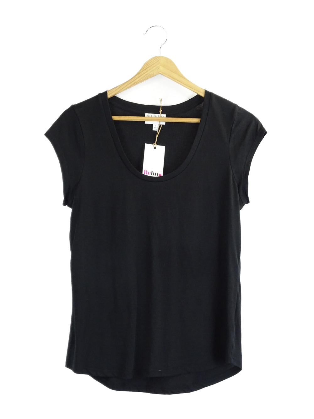 Witchery Black Round Neck T-Shirt S