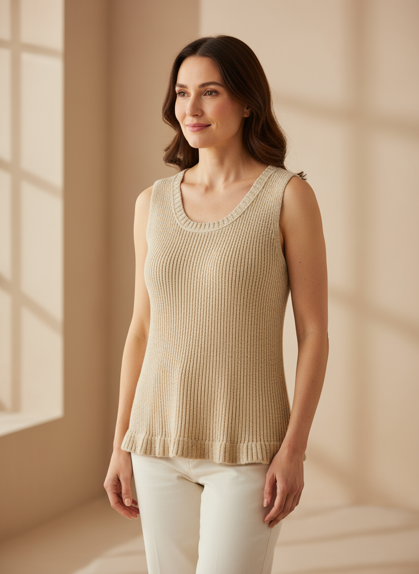 French Connection Beige Knitted Vest XS