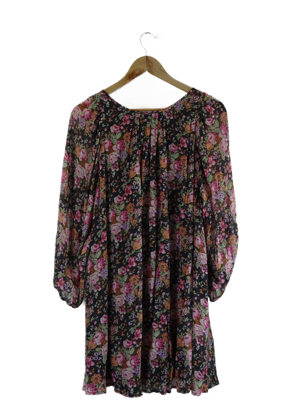 Auguste Black 3/4 Sleeve Floral Dress 8